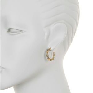 NWOT ARGENTO VIVO STERLING SILVER Labradorite Beaded Hoop Earrings